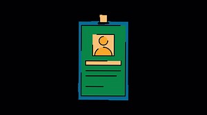 Employee ID Card animated motion graphic with alpha channel. Employee ID Card 4k animation for web, mobile, and user interface design