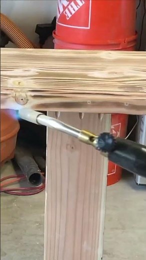 Adding a little 🔥 to this pine table. #woodworking