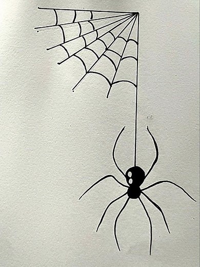 How to Draw a Spider with Web | Easy Drawing #drawing #art #spider