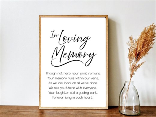High School Class Reunion Memorial Sign, in Loving Memory Poem for Classmates Printable, Reunion Decorations Simple - Etsy