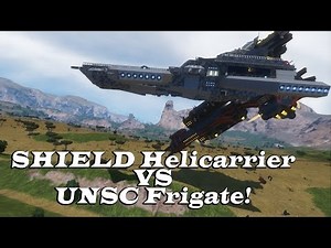 SHIELD Helicarrier VS UNSC Frigate - Space Engineers Epic Ship Battle -