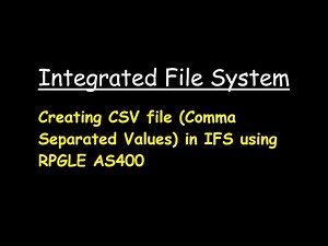 Creating CSV file in IFS using RPGLE AS400