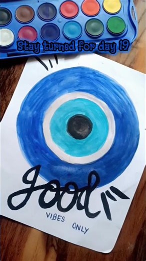 Good Vibes Only 💙 Easy Evil Eye Painting | Aesthetic Art Tutorial #shorts #art #aesthetic