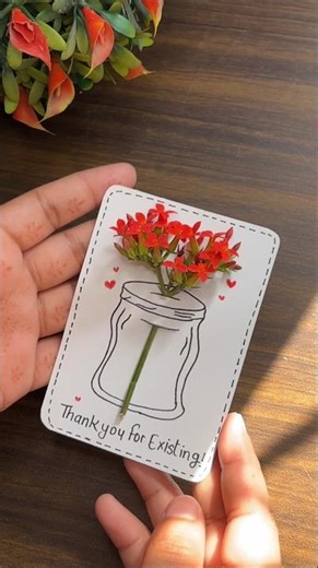 3D Flower Card | Easy Handmade Pop-Up Flower Card 🌸💌 #diy #flower #craft #giftideas #viral #shorts