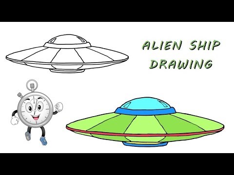 Alien Ship drawing | 1-Minute Alien Ship Drawing | UFO drawing