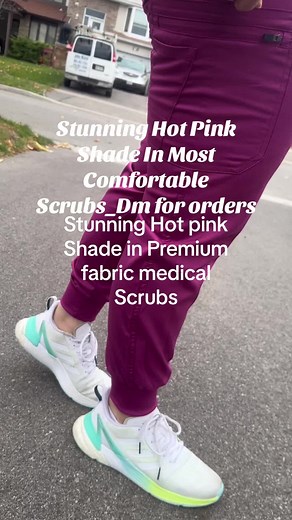 Most Comfortable Custom Embroidered Nurse Scrubs in Hot Pink