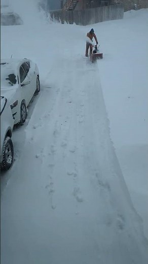 impeller mod on this cheap snowblower turned it into a beast #snow #snowfall #snowblower #mod