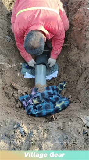 PVC pipe softens under heat, quick connection! #tips