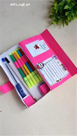 Cute Hello Kitty Pencil Box 🎀 #diy #asthetic #pencilbox #hellokitty #schoolcraft #schoolsupplies