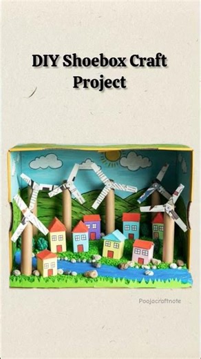 DIY Shoebox Craft | Windmill Model for School Project #shorts #yt #schoolproject #diy #project