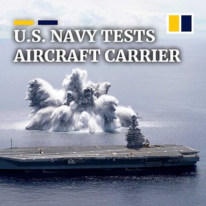 111K views · 1.5K reactions | The US Navy set off nearly 20 tonnes of explosives to shock test one of its aircraft carriers. The blast registered as a 3.9 magnitude earthquake. | South China Morning Post | Facebook