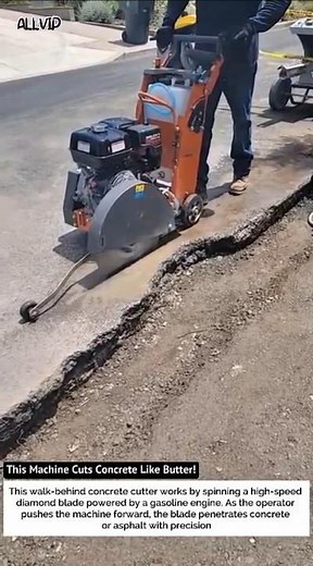 This Machine Cuts Concrete Like Butter! Road Cutting Process 😱