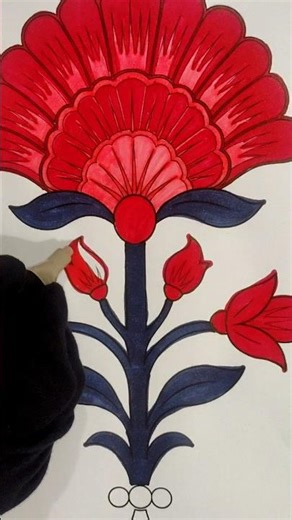 Indian Motif flower Coloring 🌸#coloring #art #painting #shorts