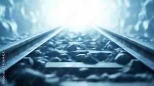 Tunnel railroad tracks perspective travel journey