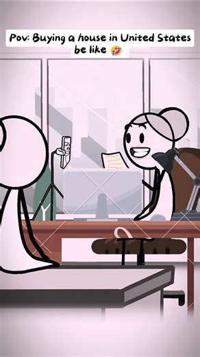 Buying a house in United States be like 🤣 #veronica #house #housing #UnitedStates #usa #america #animation #funny #relatable #humor #meme #funnyvideos #memes #comedy #joke #animations | Animated Rx