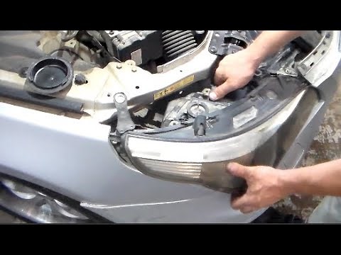 BMW E60 5 series Removing headlamp /replacing the xenon bulb module.