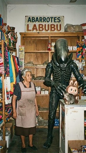 ABUELITA vende LABUBU junto con ALÍEN, se lo comprarías? #shorts #viral #labubu #fypシ