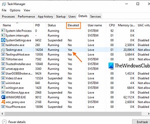 Comment vérifier si un processus est en cours d'exécution avec des droits d'administrateur dans Windows 11/10