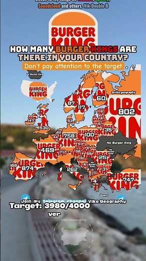 How many burger kings are there in your country?#geography#europe#map#mapping#fyp#mapper#fypviralシ