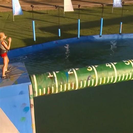 As if the course isn't hard enough, you've got footballers aiming at you while you run😆 | Wipeout