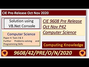 9608 Oct Nov 2020 Pre Release P42 Solution Computer Science || Computer Science 9608 Task 2 & 3