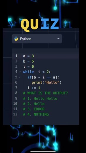 Quiz Python Guess the answer!😉 #python #programmer #hacker #coding #computerscience