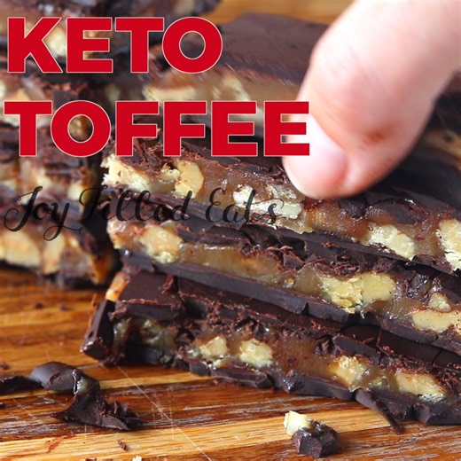 6.3K views · 36 reactions | This homemade keto toffee is rich, buttery, and tastes just like the fancy stuff from high-end chocolate shops—but it’s sugar free and easy to make at home. With just 5 ingredients and a few minutes, you’ll have a batch of walnut toffee candy ready to enjoy! Recipe  https://joyfilledeats.com/buttery-walnut-toffee/ | Joy Filled Eats - Keto, Low Carb, & THM Recipes | Facebook