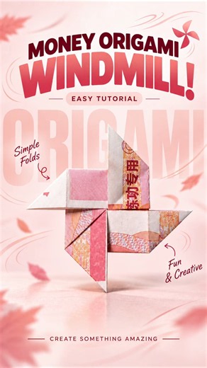 Money Origami Tutorial: How to Make a Lucky Windmill! 💸✨ #MoneyOrigami #OrigamiTutorial #DIYCrafts