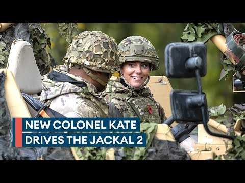 Kate promotes a pony and drives Jackal 2 on visit to troops