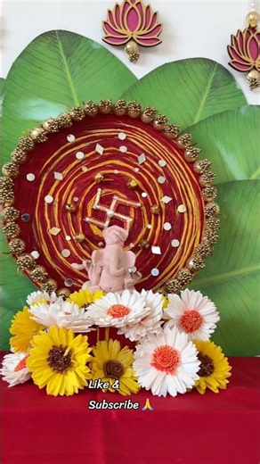 Ganapati decoration idea / Easy backdrop idea #shorts #diy #ganapatidecorationideasforhome #craft