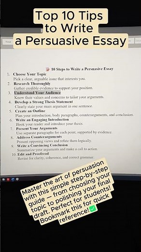 📝 Top 10 Tips to Write a Persuasive Essay.