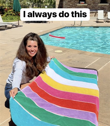 18M views · 135K reactions | Genius beach towel tip ⛱ Learn how to fold a beach towel into an easy carry tote. This simple tip is perfect for the pool, beach, or exploring the hotel when traveling. This original video was produced by Network Media LLC, and Liz & Jeff. #totebag #poolside #beachday #vacationtime | Liz & Jeff | Facebook