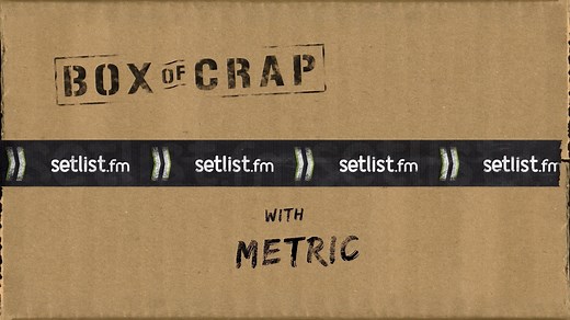 40K views · 12 reactions | Emily Haines of Metric digs through a “box of crap” filled with items referring to inside jokes, from the Canadian flag to maple syrup to her iconic orange hoodie and black baseball bat. bit.ly/2H4n1Pl | setlist.fm | Facebook