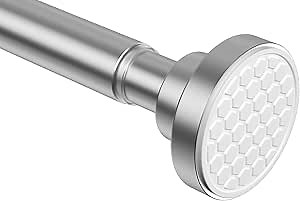 Shower Curtain Rod Silver Tension Rod 43 to 73 Inch Spring Curtain Rod Non Slip Tension Rods 1pcs For Windows No Drilling Adjustable Tension Rods of Curtain Window Closet Kitchen Wardrobe