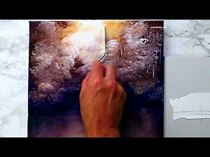 How to paint Waterfall | Easy Landscape Painting | Oval Brush Technique
