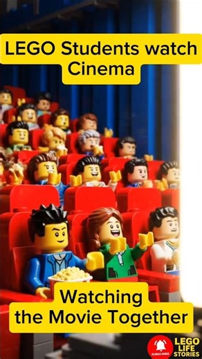 LEGO Students Watch Cinema 🎥 #lego #shorts #story #ai