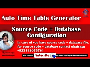 Auto Time Table Generator Source Code + Database Configuration
