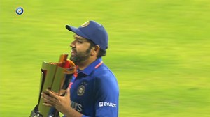 5.1M views · 517K reactions | A 3-0 win over Sri Lanka and India have started the New Year on a promising note. Captain Rohit Sharma collects the trophy and hands it over to Mohd. Siraj, who was outstanding today. #TeamIndia | #INDvSL | Mastercard | Indian Cricket Team | Facebook