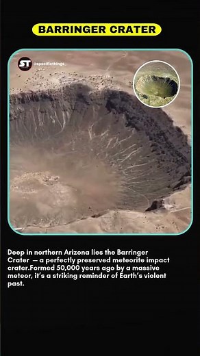 Barringer Crater: Earth’s Cosmic Scar . 50,000-Year-Old Meteor Crater You Can See Today #factshorts