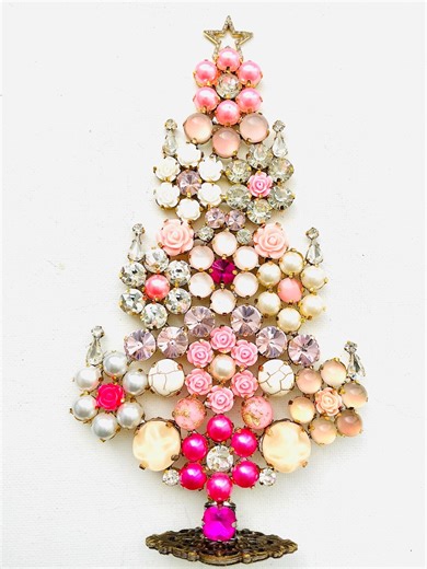 Czech Vintage Rhinestone Christmas Tree Stand: Bohemian Art Deco Decor - Etsy