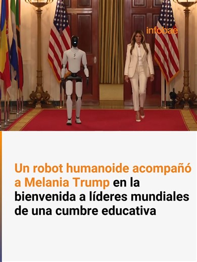 Un robot humanoide acompañó a Melania Trump en la bienvenida a líderes mundiales de una cumbre educativa
