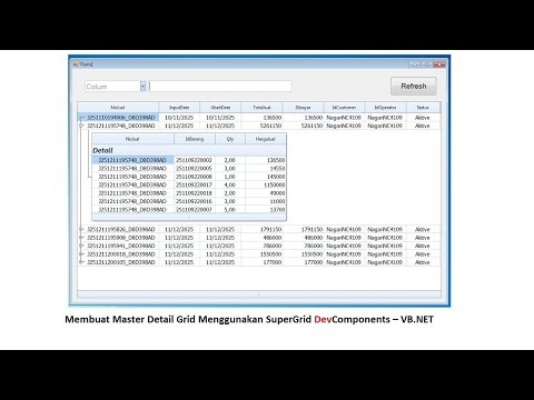 Membuat Master Detail Grid Menggunakan SuperGrid DevComponents – VB.NET Part 1