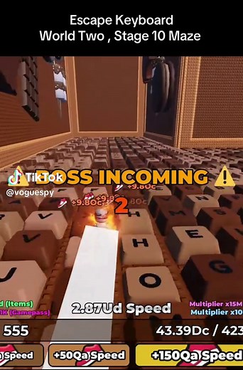 how to beat world two , stage 10 level in escape keyboard #roblox #speedgame #robloxfypシ #robloxgame #speedkeyboardescape