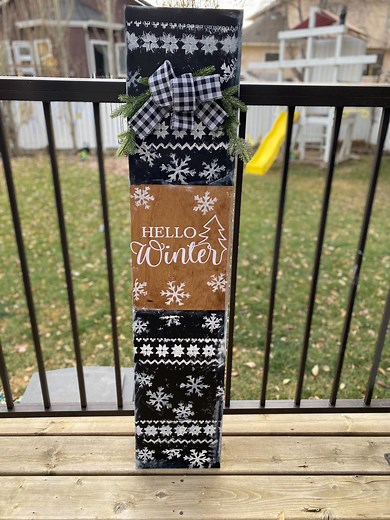 Handmade Christmas Porch Sign: Whimsical Holiday Decor/ Hello Winter Sign - Etsy Canada