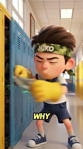 The Locker Monster! 🎒😱 Miko's Battle Against the Clutter! #animation #3danimation #cartoon #funny