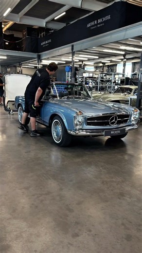 We restore what you love! Blue Mercedes-Benz 280SL Pagoda restored in Germany Bechtel Classic Motors