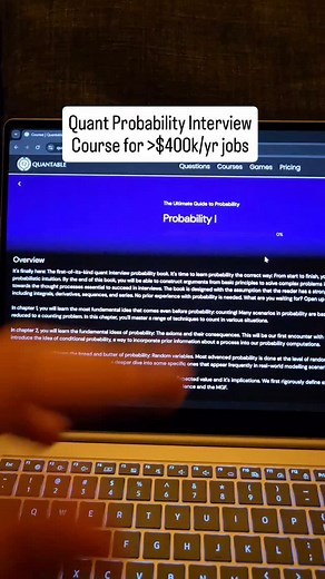 Sudomarith on Instagram: "This is a quant interview probability book that's the first of its kind on the internet. Quant trading and quant research roles are extremely popular at top universities for their high pay, but many math and CS majors don't know how to study for them. This book assumes you have a strong understanding of single variable calculus, but requires 0 knowledge of probability. Share it with your friends, because I think it'll give them some serious alpha in the study process 👀