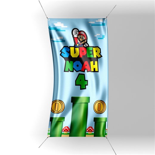 Super Mario Party Custom Name Backdrop Vinyl Banner Code:005 - Etsy