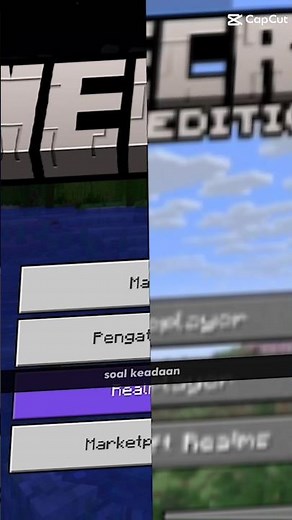 Title screen Minecraft Java dan Minecraft Bedrock