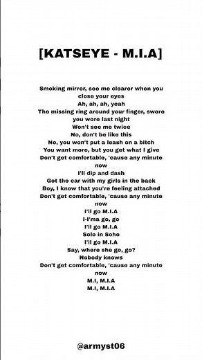 katseye - M.I.A (lyrics)